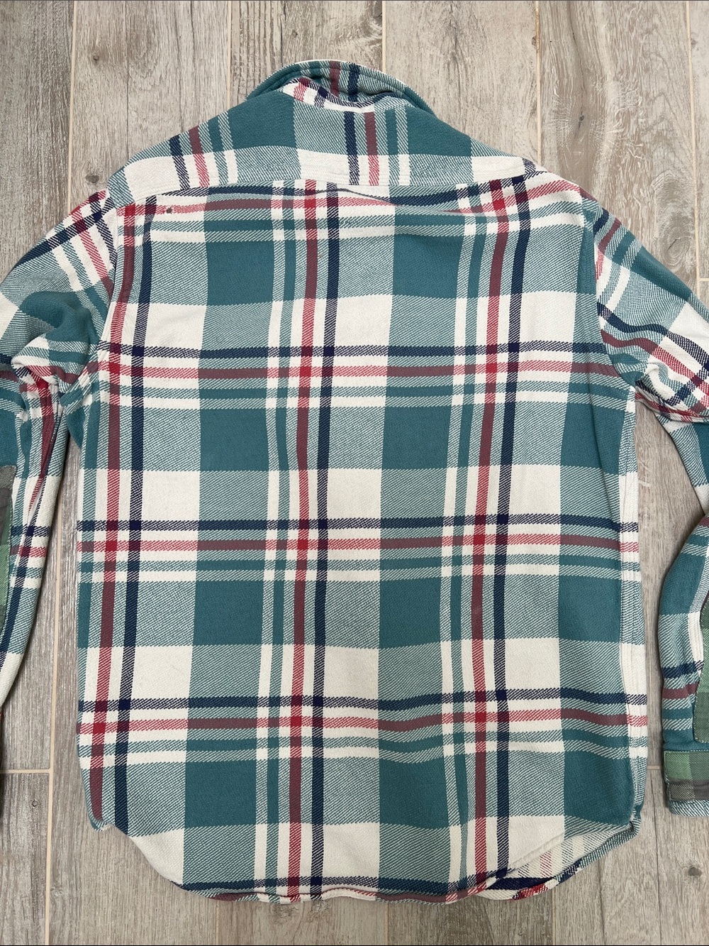 Polo by Ralph Lauren Teal, Cream & Red Plaid Flannel Shirt - Picture 11 of 12